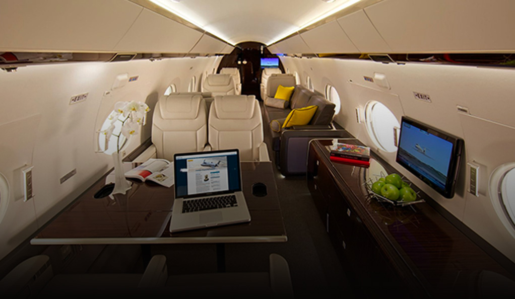 Interior of pirvate aircraft